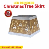 Husa pentru suport brad de Craciun cu reni si 55 LED-uri, Vivo 6083